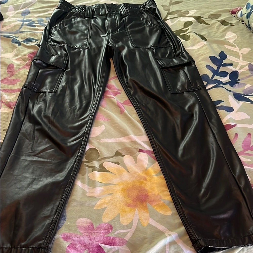 American Eagle leather cargo pants